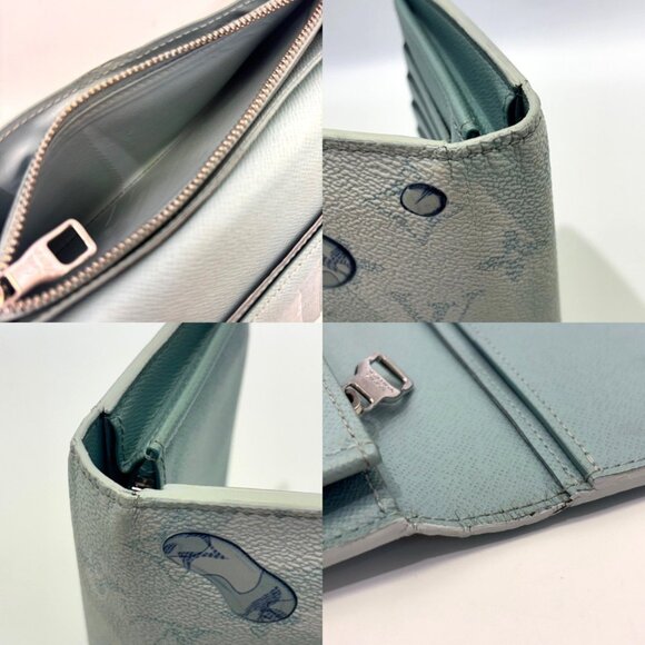 LOUIS VUITTON Blue Monogram Leather Wallet - Picture 6 of 7